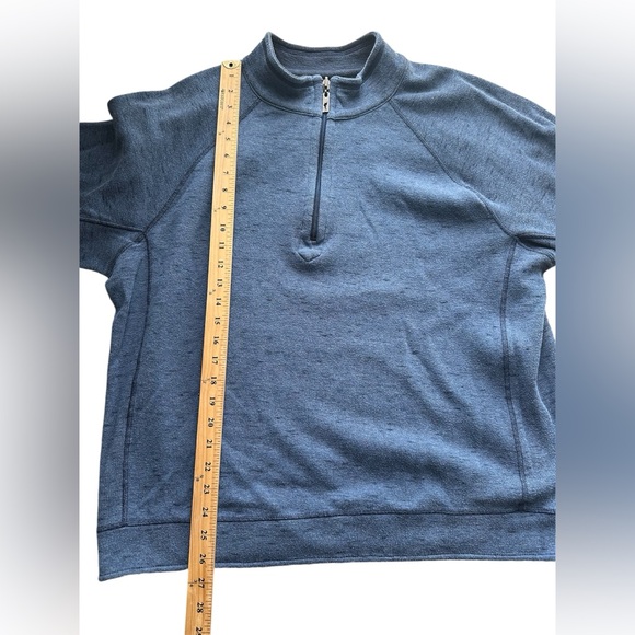 Men’s Large Tommy Bahama Quarter Zip Long Sleeve Blue Pullover Shirt Cotton - Picture 5 of 7